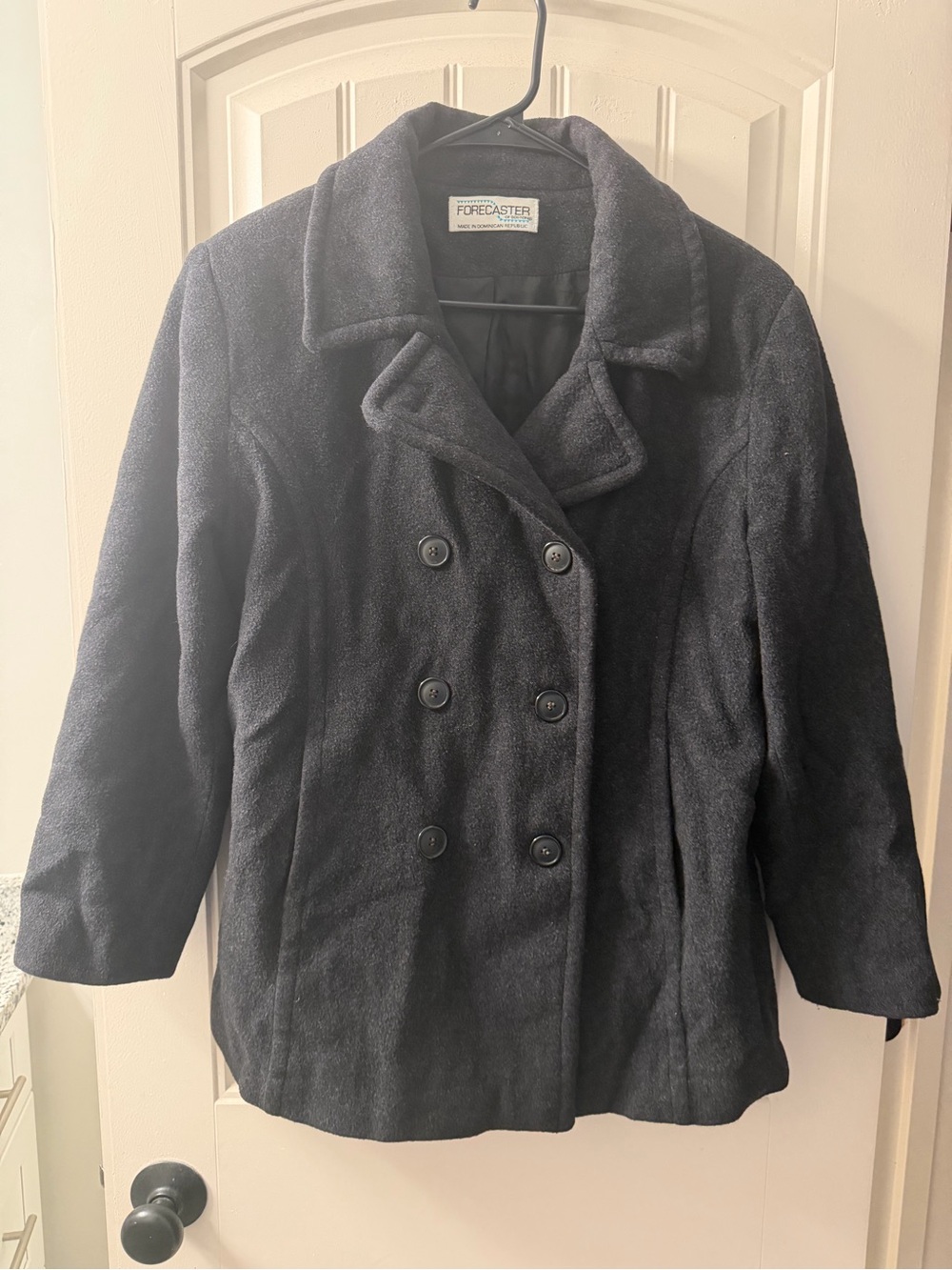 Vintage Forecaster of Boston Wool Cashmere Blend Pea Coat Jacket Womens 12 Gray